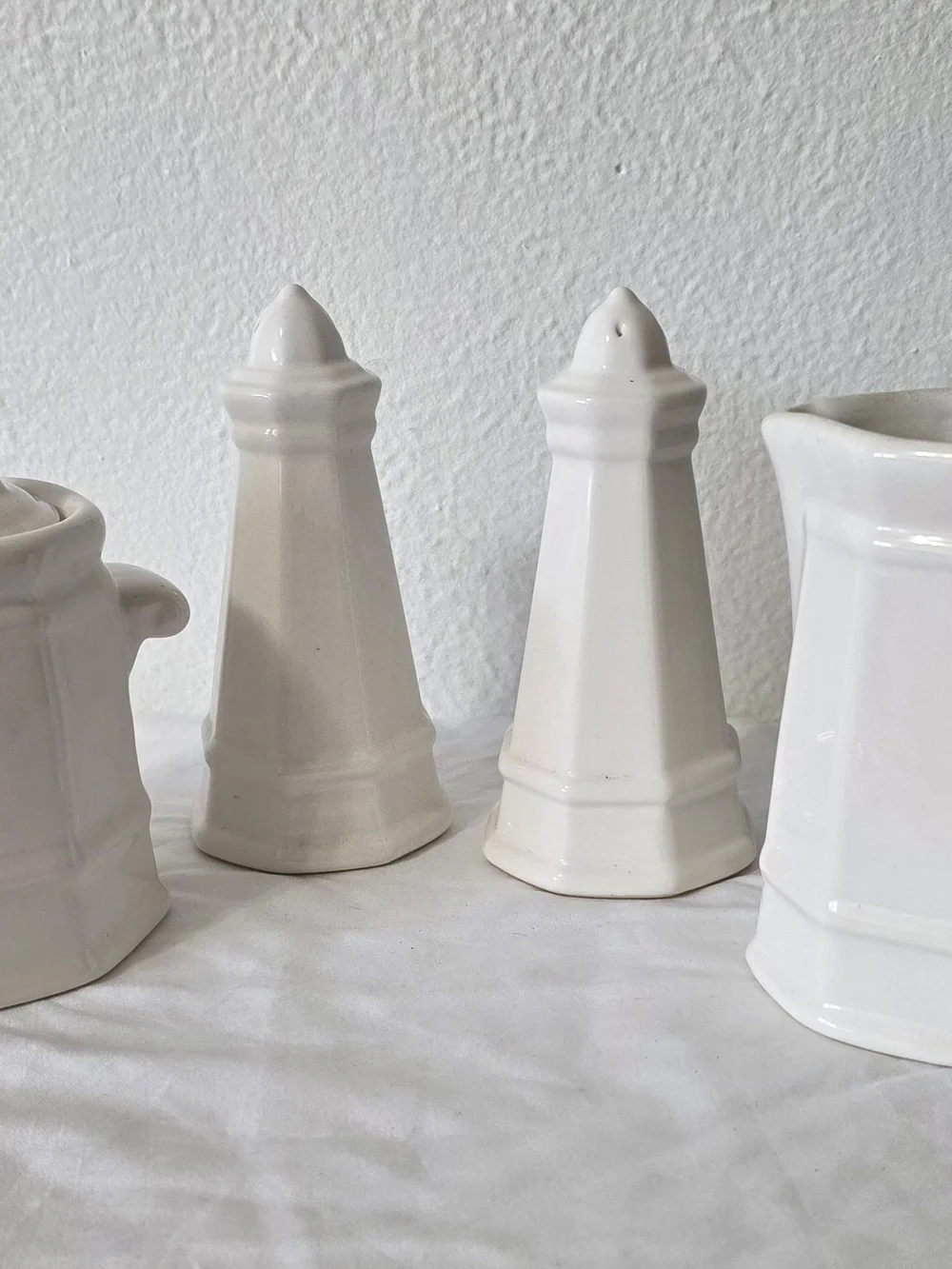 4 Piece Vintage Pfaltzgraff Heritage White Ironstone Set